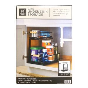 Member's Mark Metal Under Sink Storage with Adjustable Height, Black